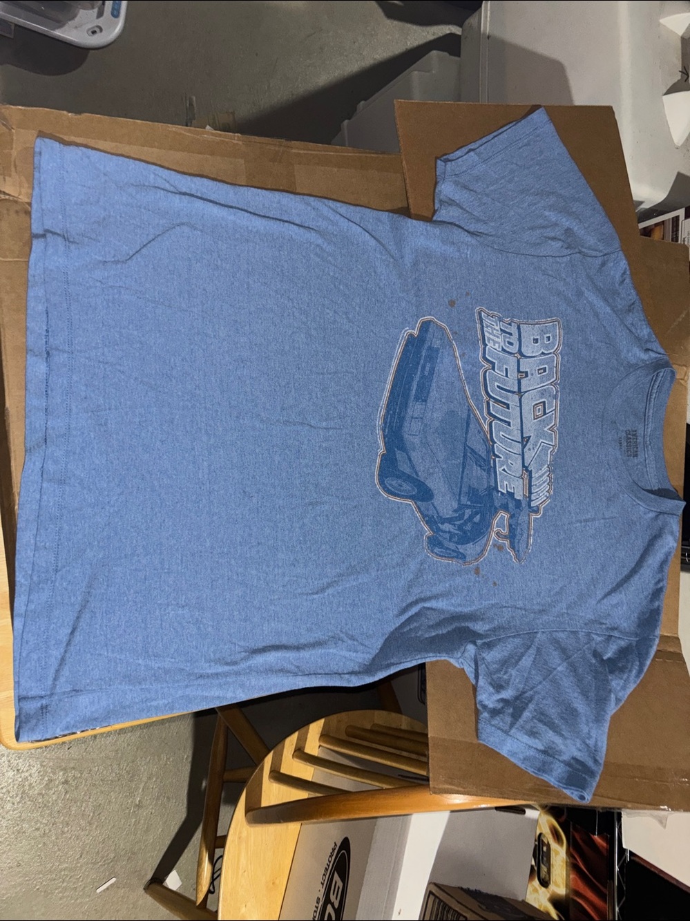 American Eagle Outfitters Light Blue Back to the Future Graphic Tee